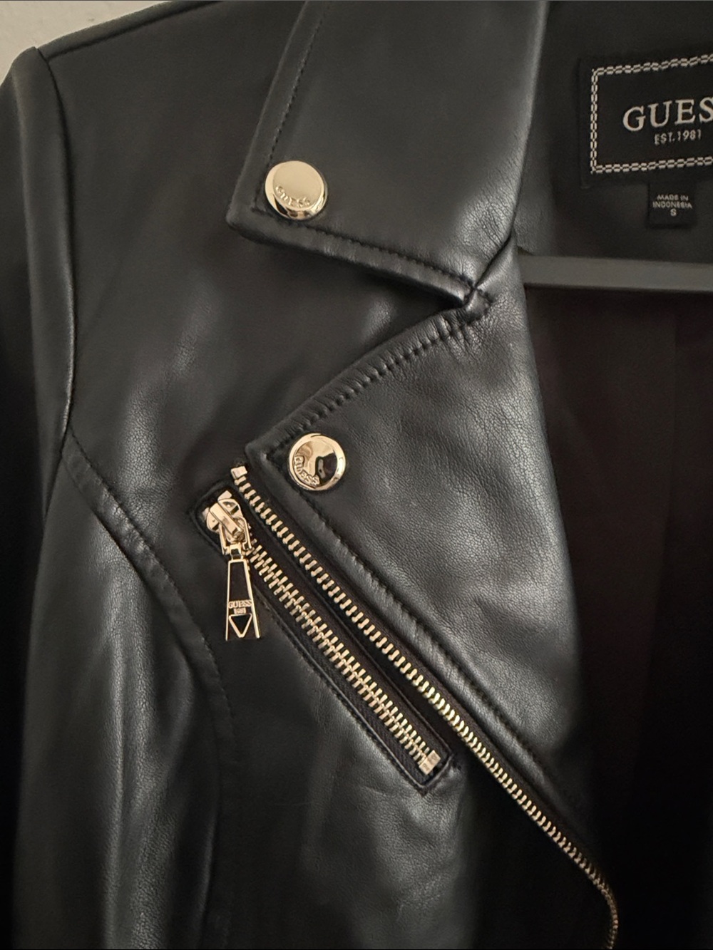 Guess Black Faux Leather Moto Jacket - Picture 3 of 9
